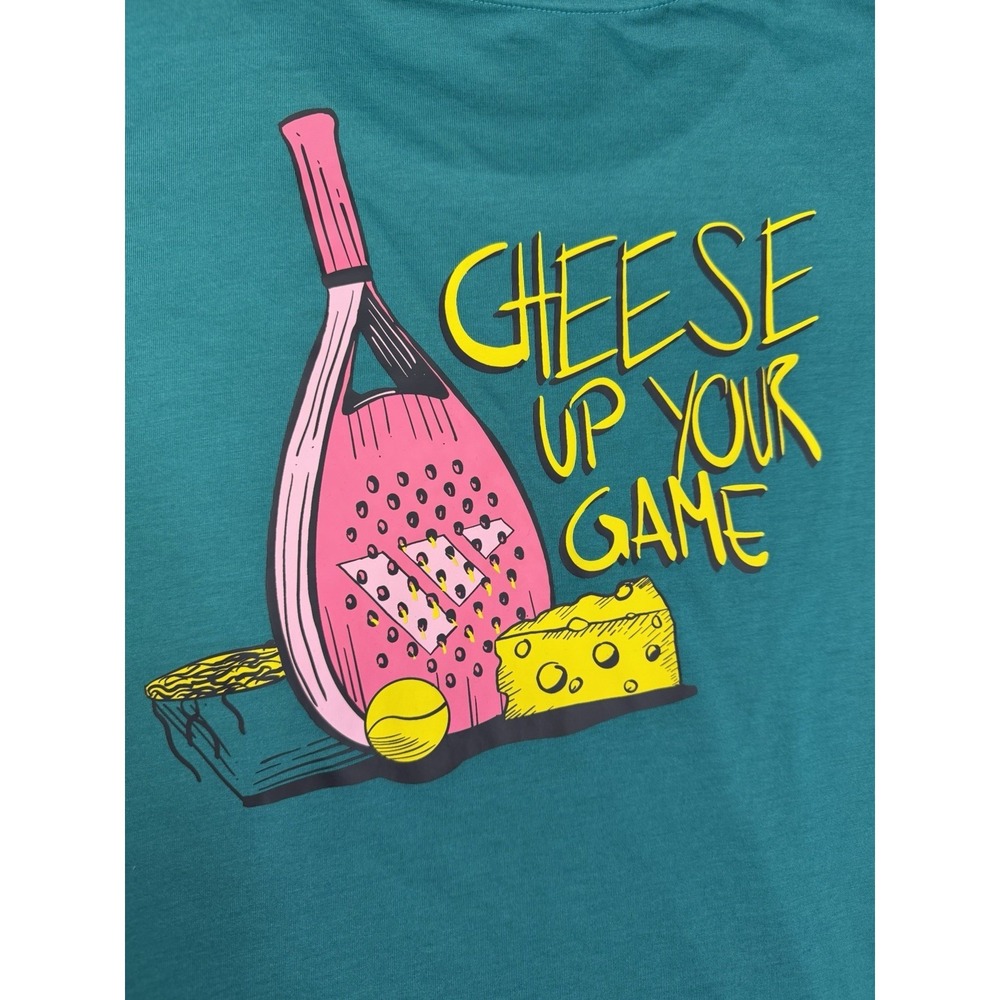 Men's Adidas Tennis Cheese Up Your Game T-Shirt Size XXL Racquet Green